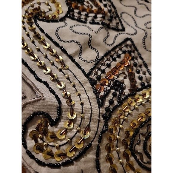 Basil Maude Hand Beaded Embellished A-line Skirt Sz 2 Boho Anthro Art To… - Picture 8 of 13